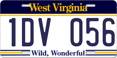 WV license plate 1DV056