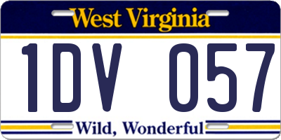 WV license plate 1DV057