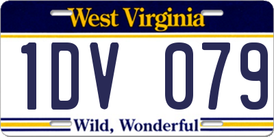 WV license plate 1DV079