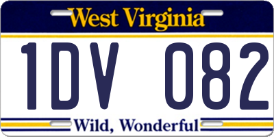 WV license plate 1DV082