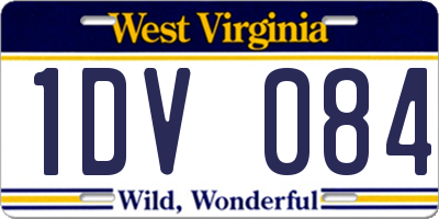 WV license plate 1DV084