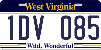 WV license plate 1DV085