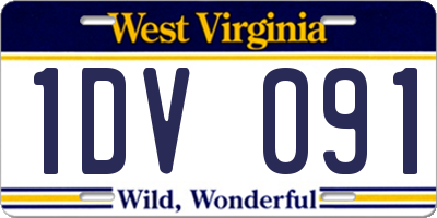 WV license plate 1DV091