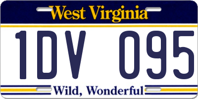 WV license plate 1DV095
