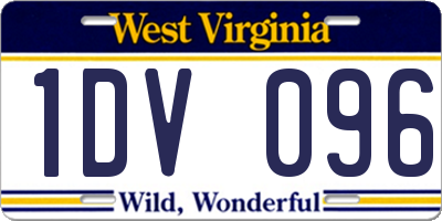 WV license plate 1DV096