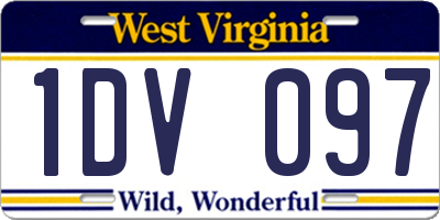 WV license plate 1DV097