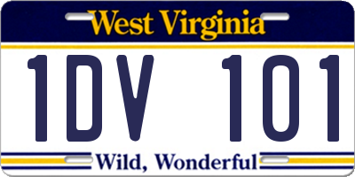 WV license plate 1DV101