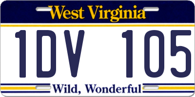 WV license plate 1DV105