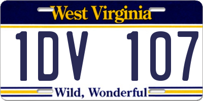 WV license plate 1DV107