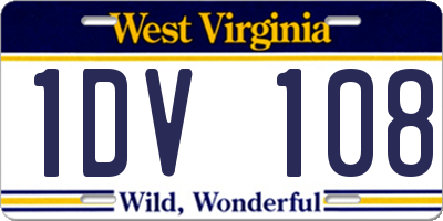 WV license plate 1DV108
