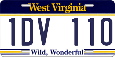 WV license plate 1DV110