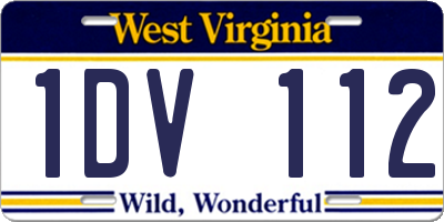 WV license plate 1DV112