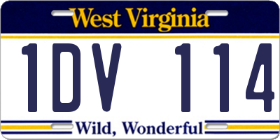 WV license plate 1DV114