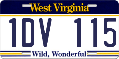 WV license plate 1DV115