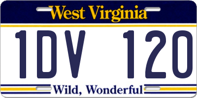 WV license plate 1DV120