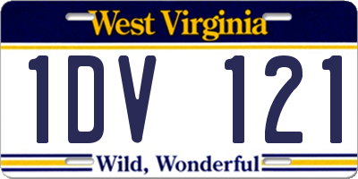 WV license plate 1DV121