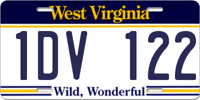 WV license plate 1DV122