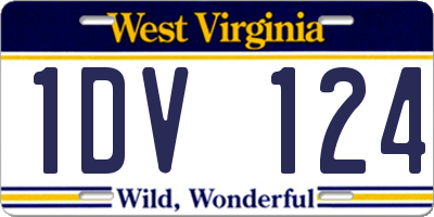 WV license plate 1DV124