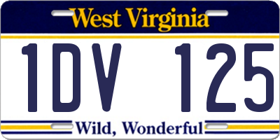 WV license plate 1DV125