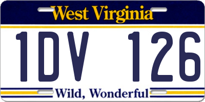WV license plate 1DV126