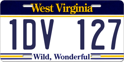WV license plate 1DV127