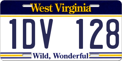 WV license plate 1DV128