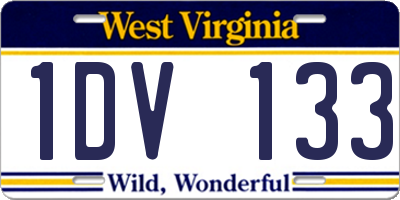 WV license plate 1DV133