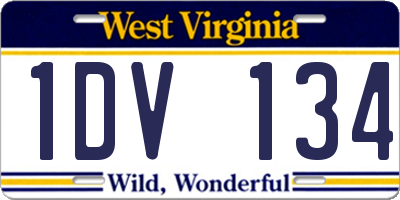 WV license plate 1DV134