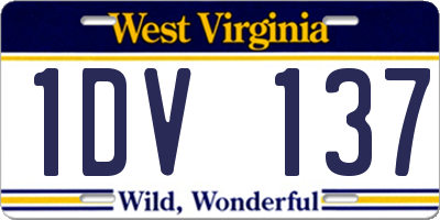 WV license plate 1DV137