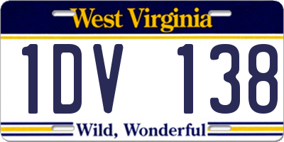 WV license plate 1DV138