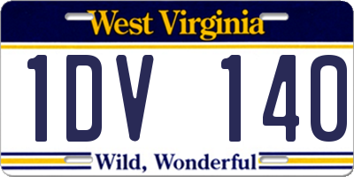 WV license plate 1DV140