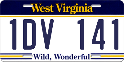 WV license plate 1DV141