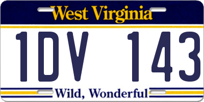WV license plate 1DV143
