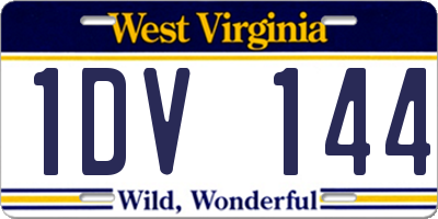 WV license plate 1DV144
