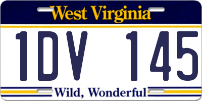 WV license plate 1DV145
