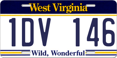 WV license plate 1DV146