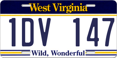 WV license plate 1DV147