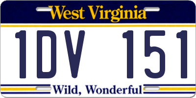 WV license plate 1DV151