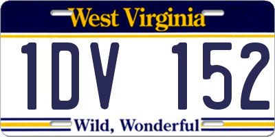 WV license plate 1DV152