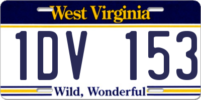 WV license plate 1DV153