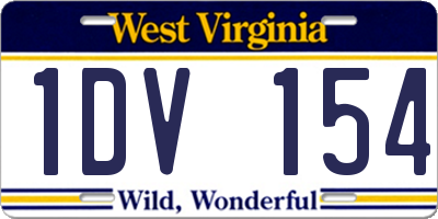 WV license plate 1DV154