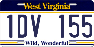 WV license plate 1DV155