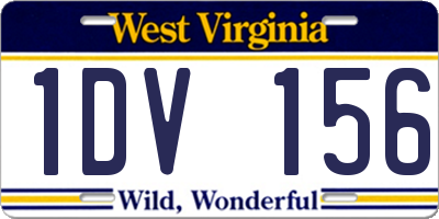 WV license plate 1DV156