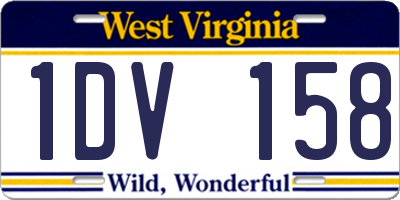 WV license plate 1DV158