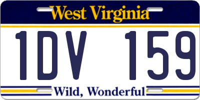 WV license plate 1DV159