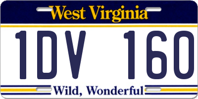 WV license plate 1DV160