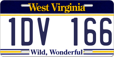 WV license plate 1DV166