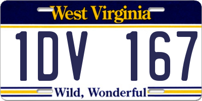WV license plate 1DV167