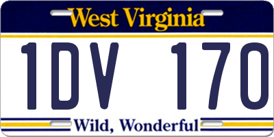 WV license plate 1DV170