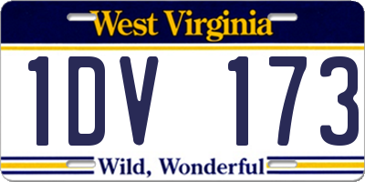 WV license plate 1DV173